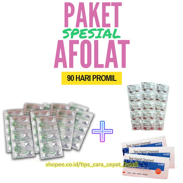 Afolat Obat Cepat Hamil Kandungan Asam Folat (Paket 90 Hari)