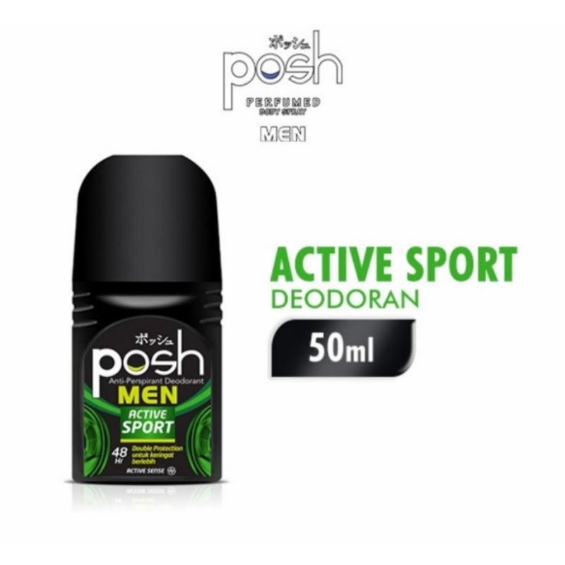 POSH MEN Deodorant Men Roll On 50ml Active Cool Men Deodorant