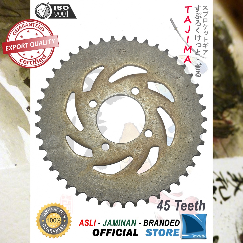 Gigi Tarik 40T ~ 50T SUZUKI Satria 2 Tak, FU Barong Gir Belakang - Rear Sprocket Gear TAJIMA-428-45T