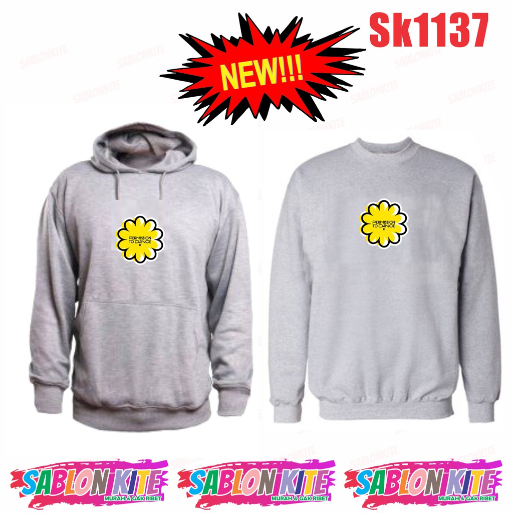 MURAH!!! HOODIE SWEATER KPOP PERMISSION TO DANCE BUNGA SK1137 UNISEX FLEECE