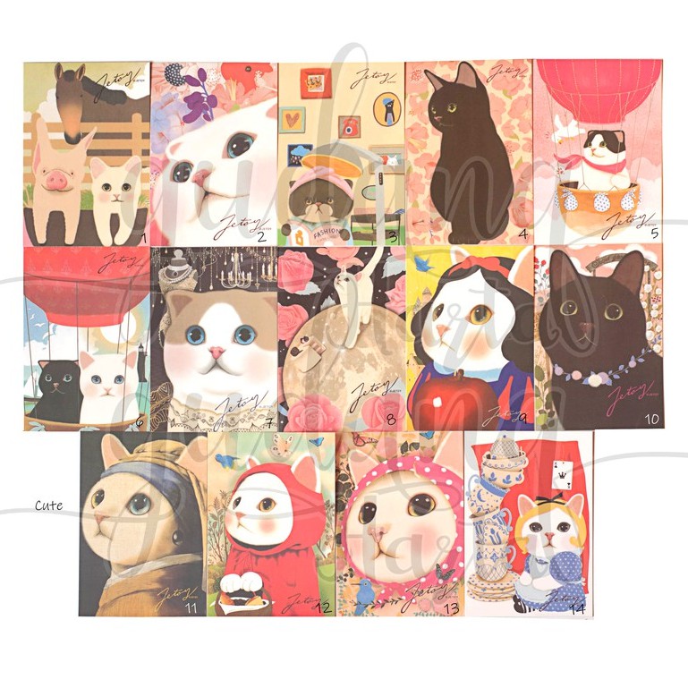 Kartu Ucapan Multifungsi Kucing Super Cute Cat DIY Scrapbook GH 305127