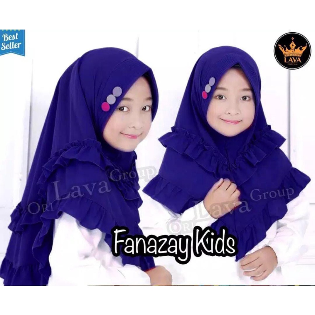 Kerudung Jilbab Hijab Instan Anak Sekolah SD,TK,PAUD  Usia 3 4 5 6  tahun  KANCING FANAZAY KIDS