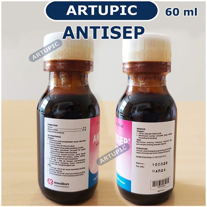 Antisep 60 ml Antiseptik Desinfektan Pembasmi Kuman Unggas Ayam Sapi Hewan Medion