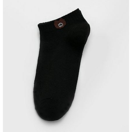 Kaos Kaki Ankle Pendek Lucu Tebal 1kg muat 86pcs Motif Brown Import Lembut GANNISE KK0002-KK0002 BLACK