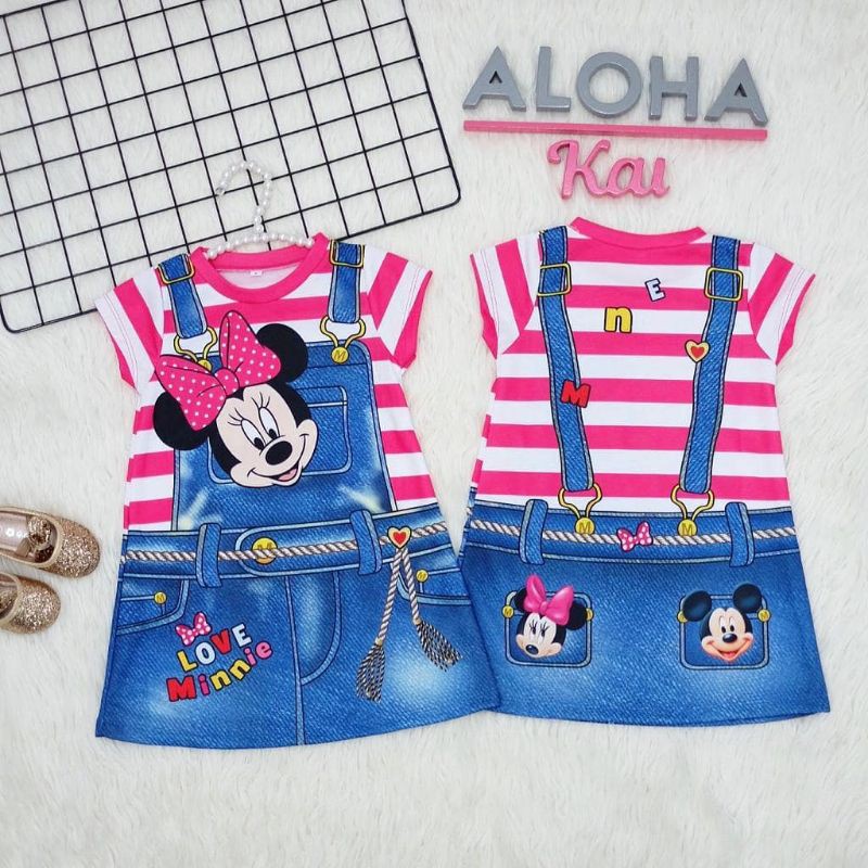 Dress Mickey Pink Import. Dress Anak Import. Dress Anak Murah. Dress Mickey Anak. Baju Anak Cewek