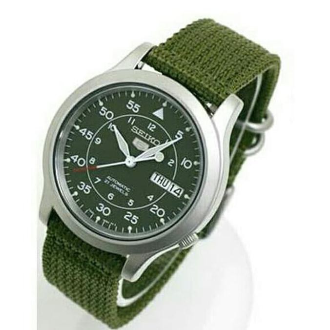 Super Sale Jam Tangan Pria Seiko 5 SNK805K2 Automatic 21 Jewels Green Military Ny Ready Stock