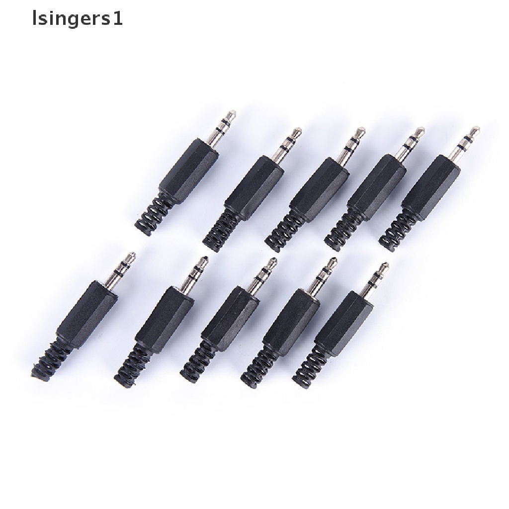 (lsingers1) 10pcs / lot adapter jack audio 3.5mm male Untuk headphone