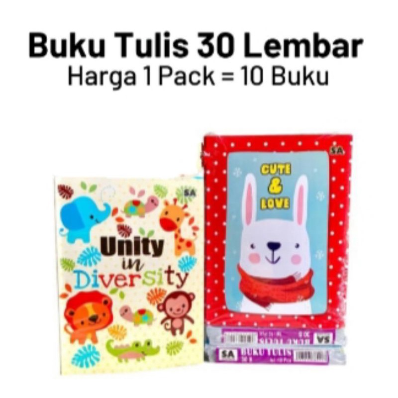 

10pcs Buku Tulis Pendek 30 Lembar Buku 30 Lembar