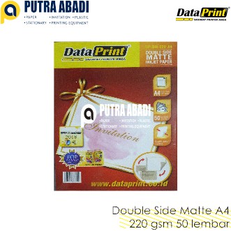 

Double Side Matte Inkjet Paper Data Print A4 220gsm 50 Lembar