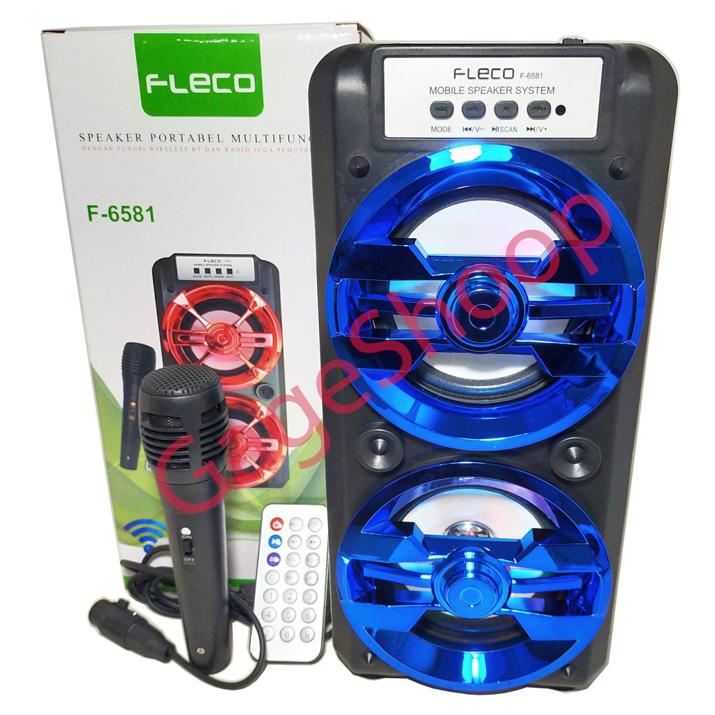 Speaker Fleco Super Bass F-6581 Bluetooth Wireless Speaker + Mic