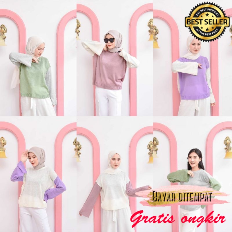 Yurie Oversize / Rajut / Sweater / Outwear / Over Size Knit jaket abg anime m l