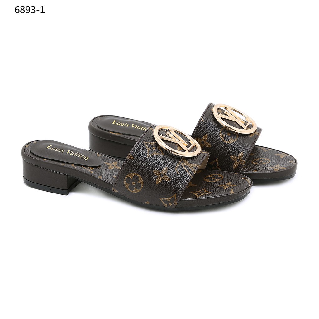 Logo Block Heels Sandals  #6893-1