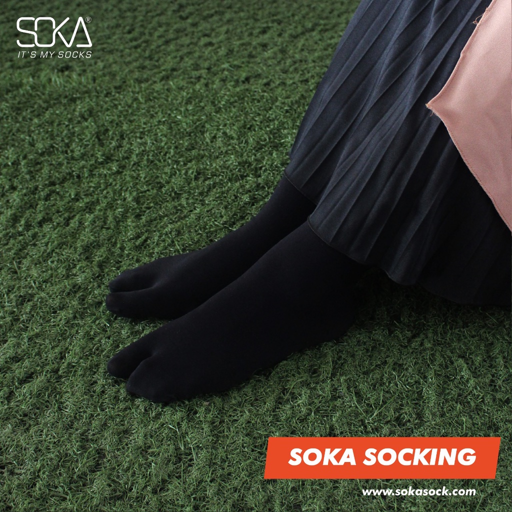 Soka Kaos Kaki Tipis Socking International Size L-Black