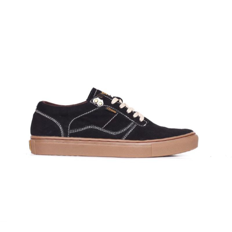Sepatu Lokal Shoes Local Pride Kulit Cevany Gordon Low Cut Black Gum