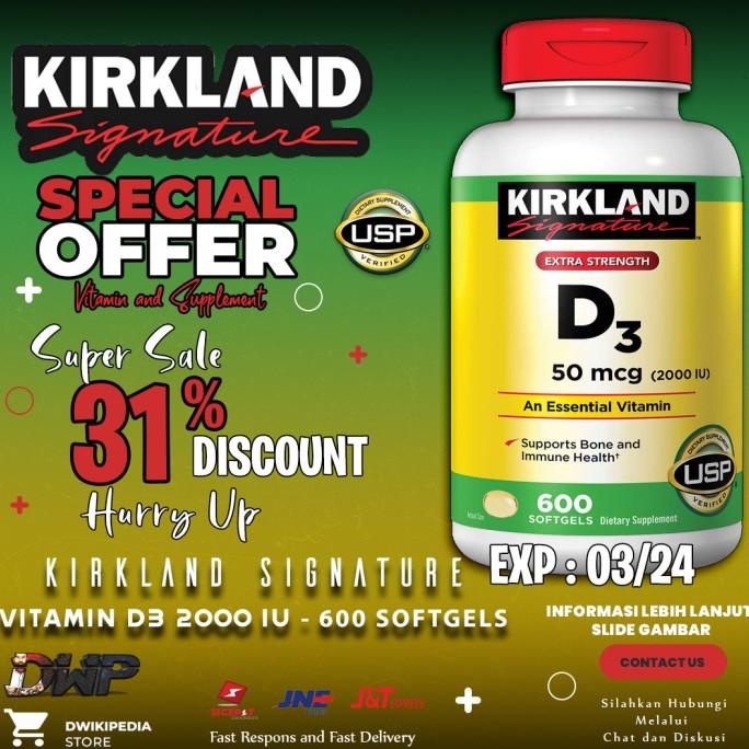Kirkland Signature Vitamin D3 2000 IU - 600 Softgels