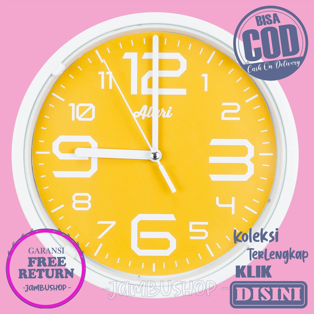 Jam Dinding Polos Warna Pink Biru Murah Hiasan Dinding Alari 1154