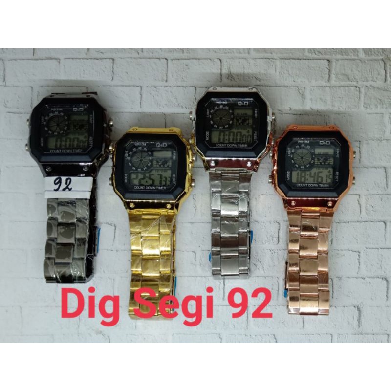 JAM TANGAN PRIA DAN WANITA Sport Digital Segi Strap Rantai STAINLESS STEEL