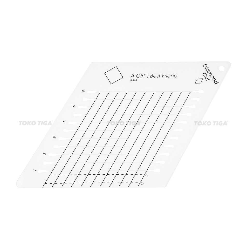 Penggaris Patchwork Diamond Cut 60 Derajat / Quilting Ruler (HM-779)