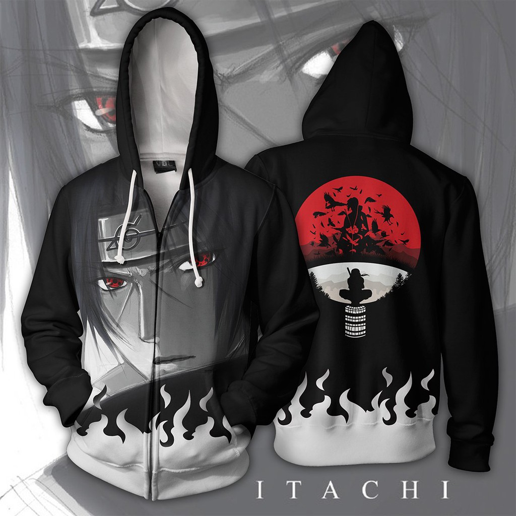 ITACHI FULL PRINT Jaket Sweater Zipper Hoodie Anak Remaja