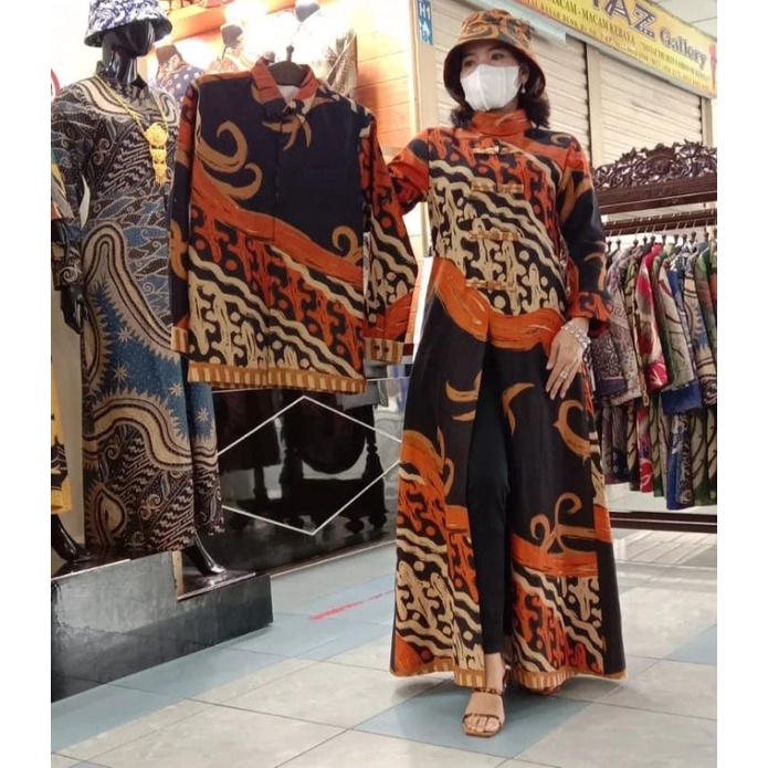 COUPLE GAMIS & KEMEJA BATIK DOLBY || TUNIK WANITA KEKINIAN MODERN BAHAN DOLBY || THAMRIN CITY