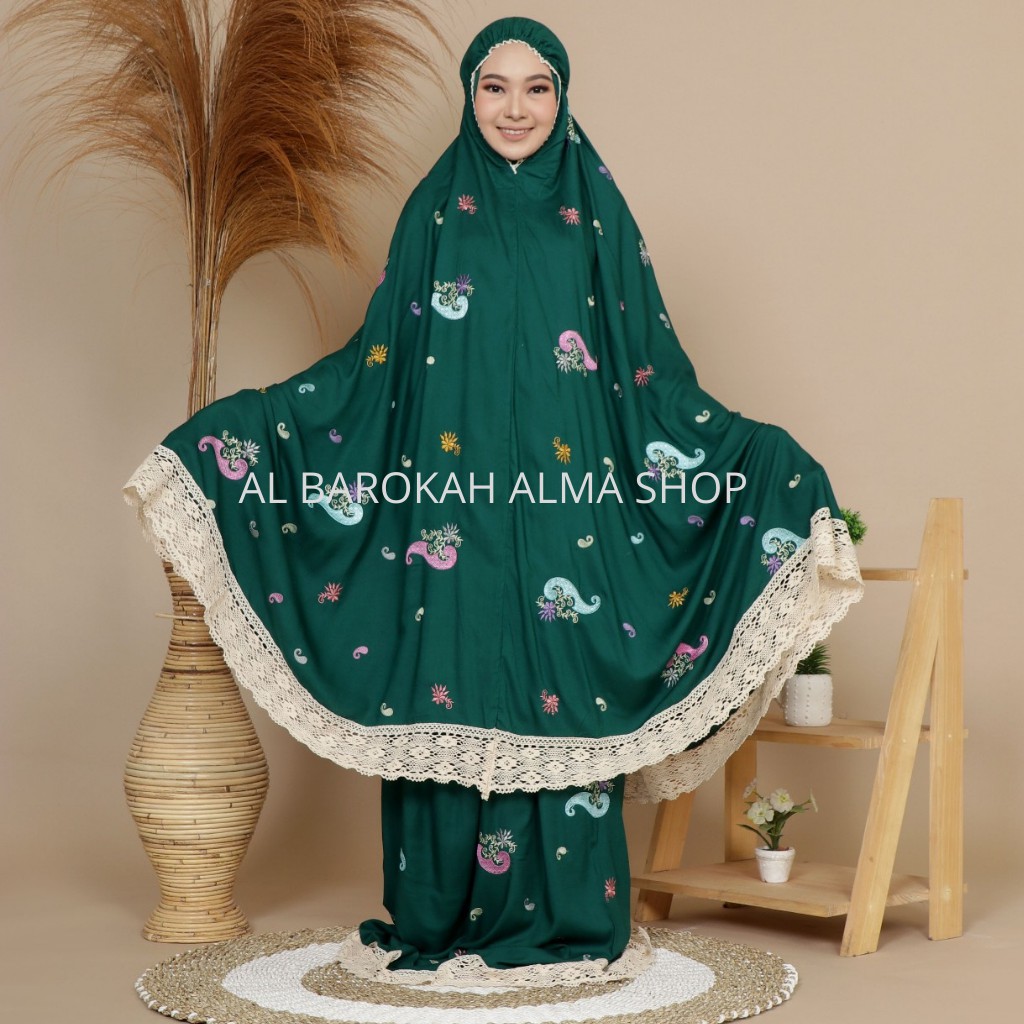 Mukena Bordir Dewasa Terbaru/Mukena Dewasa Starla/Mukena Rayon Renda Rajut