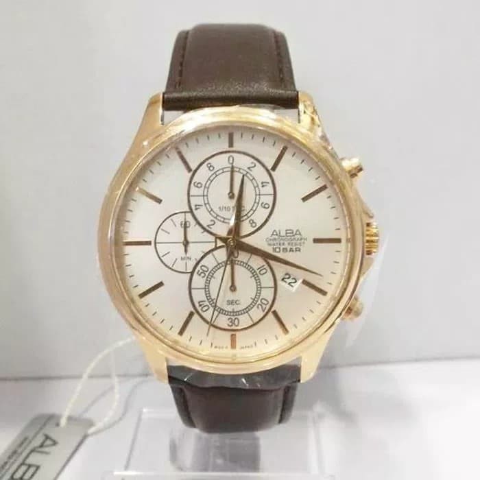 Alba Quartz AM3420X1 Chronograph Rose Gold - Jam Tangan Pria AM3420