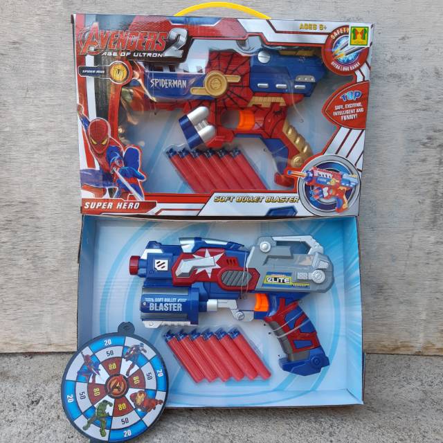 MAINAN PISTOL PELURU LUNAK AVENGERS SOFT BULLET BLASTER ANAK EDUKATIF