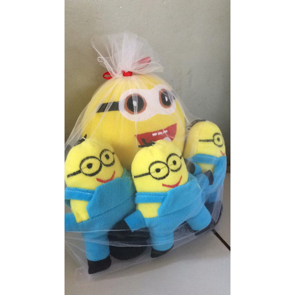 boneka minion beranak 3 - induk 25cm