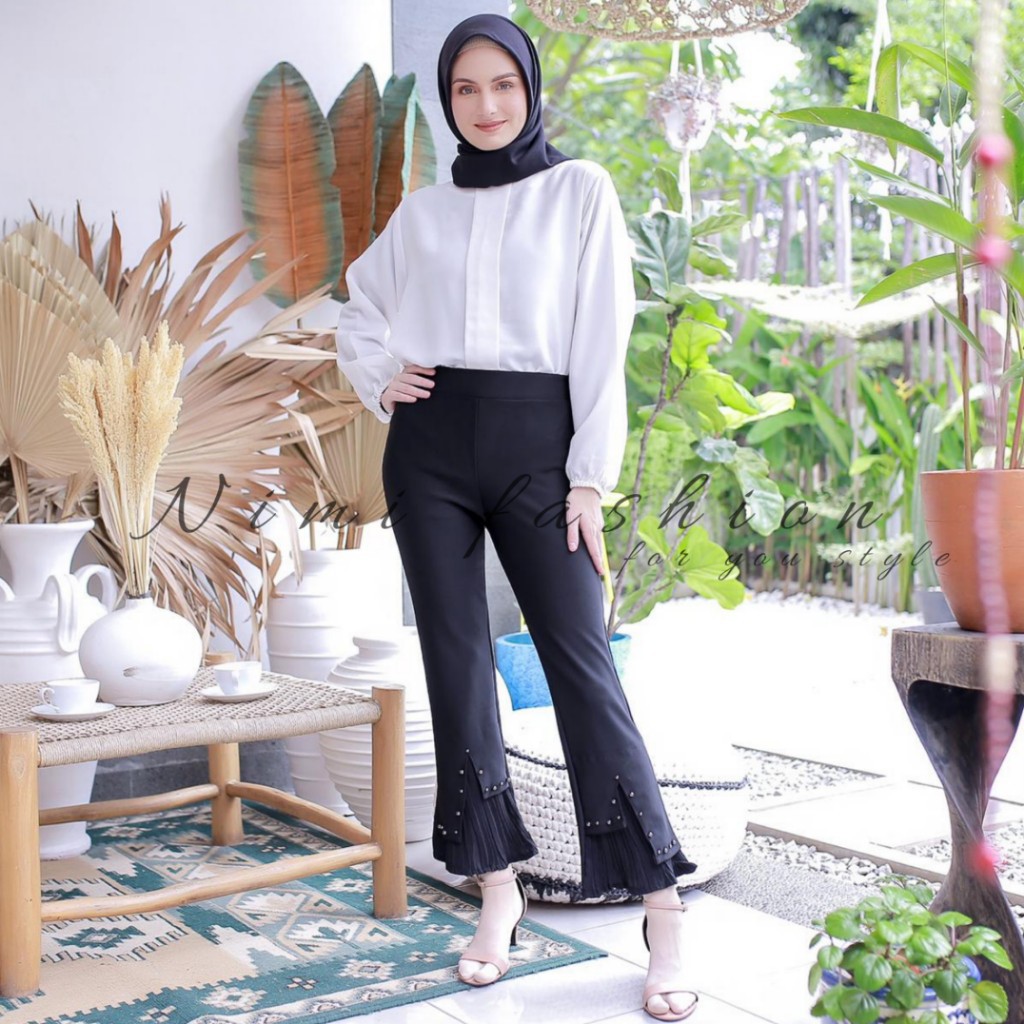  Celana  Premium Scuba  Import  Celana  Cutbray Office Pants 