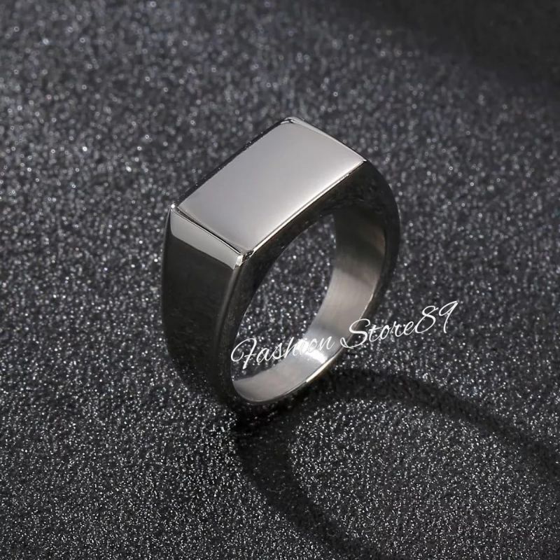 Cincin Pria Titanium Model Kotak Perhiasan Antikarat Fashion Pria Bestseller