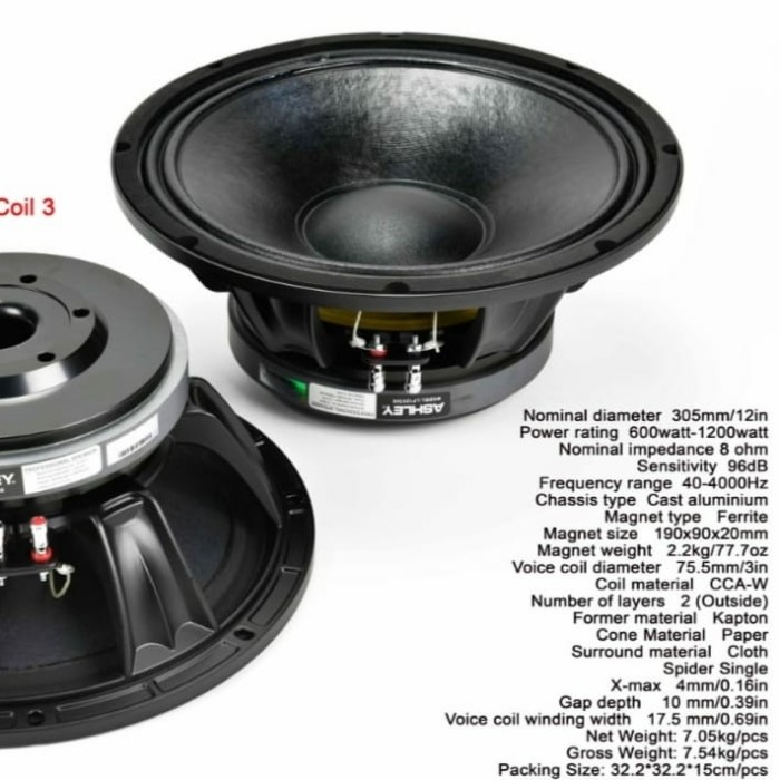 Speaker 12inch ashley Lf12v300 Original / ashley LF 12v300