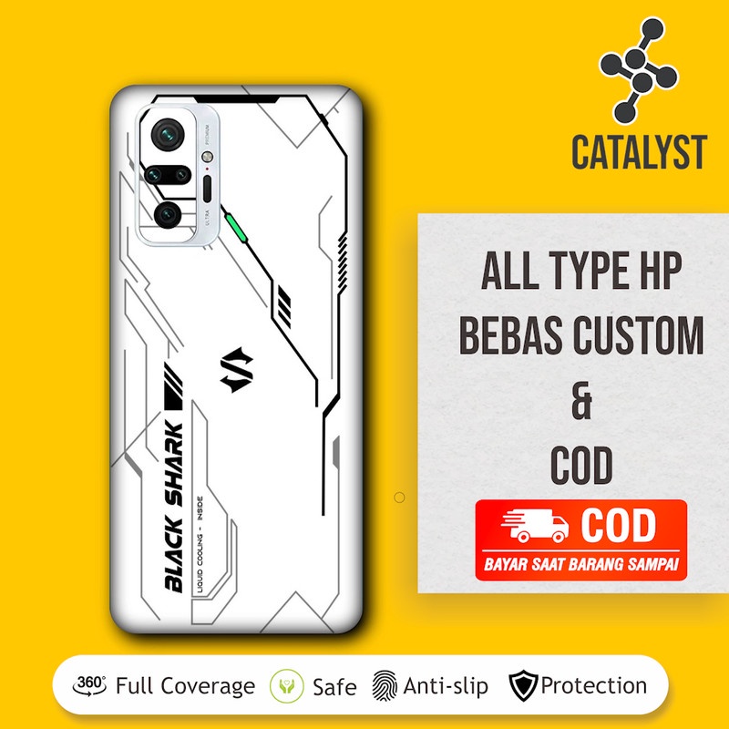 Garskin Skin Case XIAOMI REDMI Note 10 Pro Black Shark White - Promo 2 Pcs - Bisa Custom