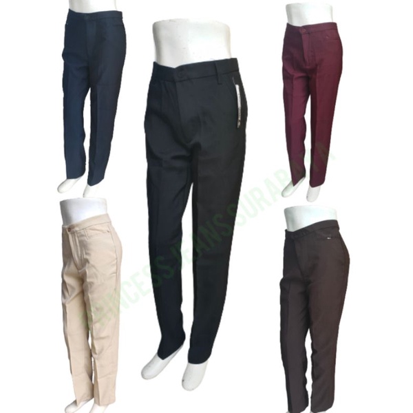 CELANA KERJA WANITA KEKINIAN celana kantor wanita Jumbo besar big size  Celana formal wanita celana kantoran wanita celana resmi wanita celana wanita fashion wanita celana kerja terbaru original Hitam Dongker abu tua coklat tua PNS seragam polisi