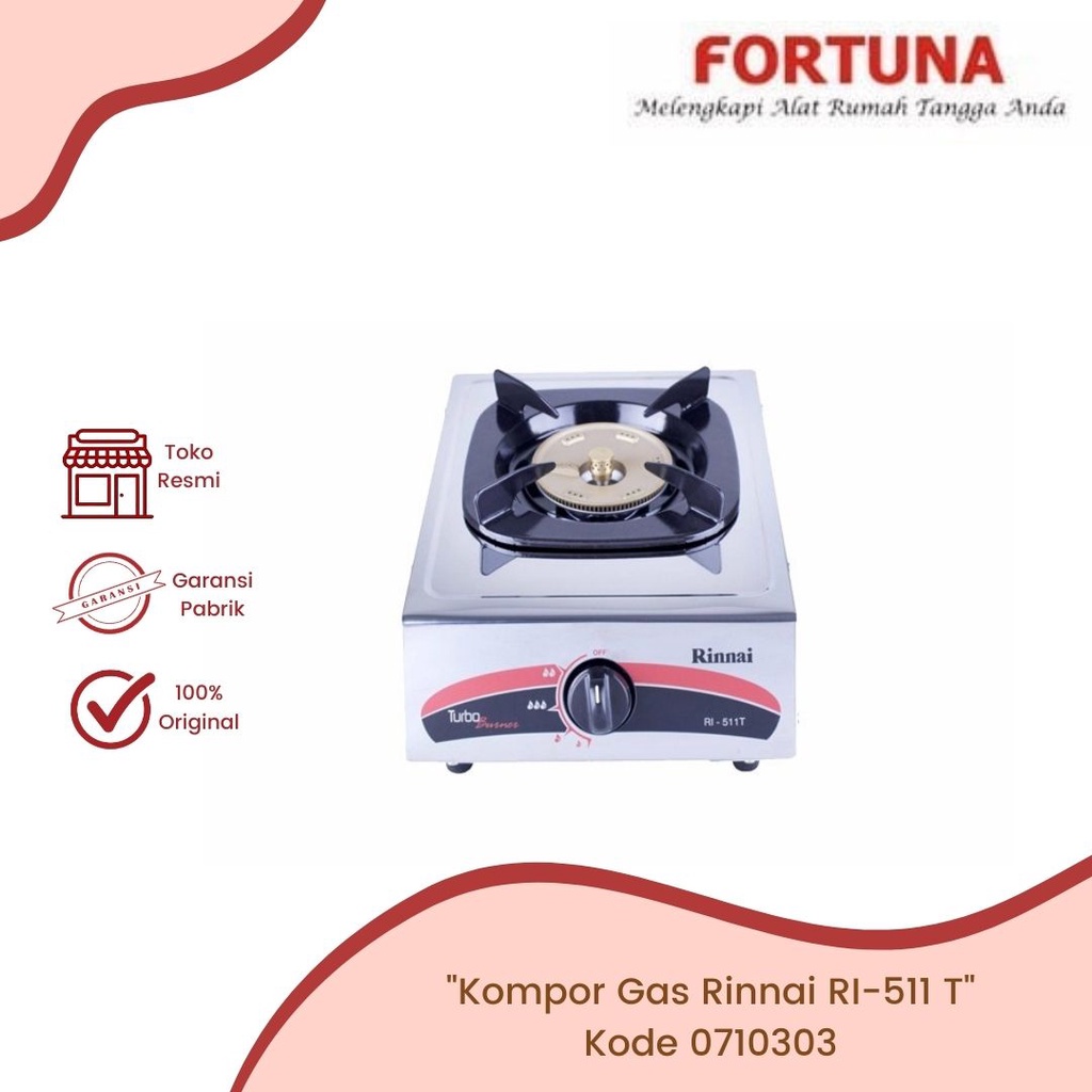 Rinnai Kompor RI-511T / Kompor Gas RInnai 1 Tungku