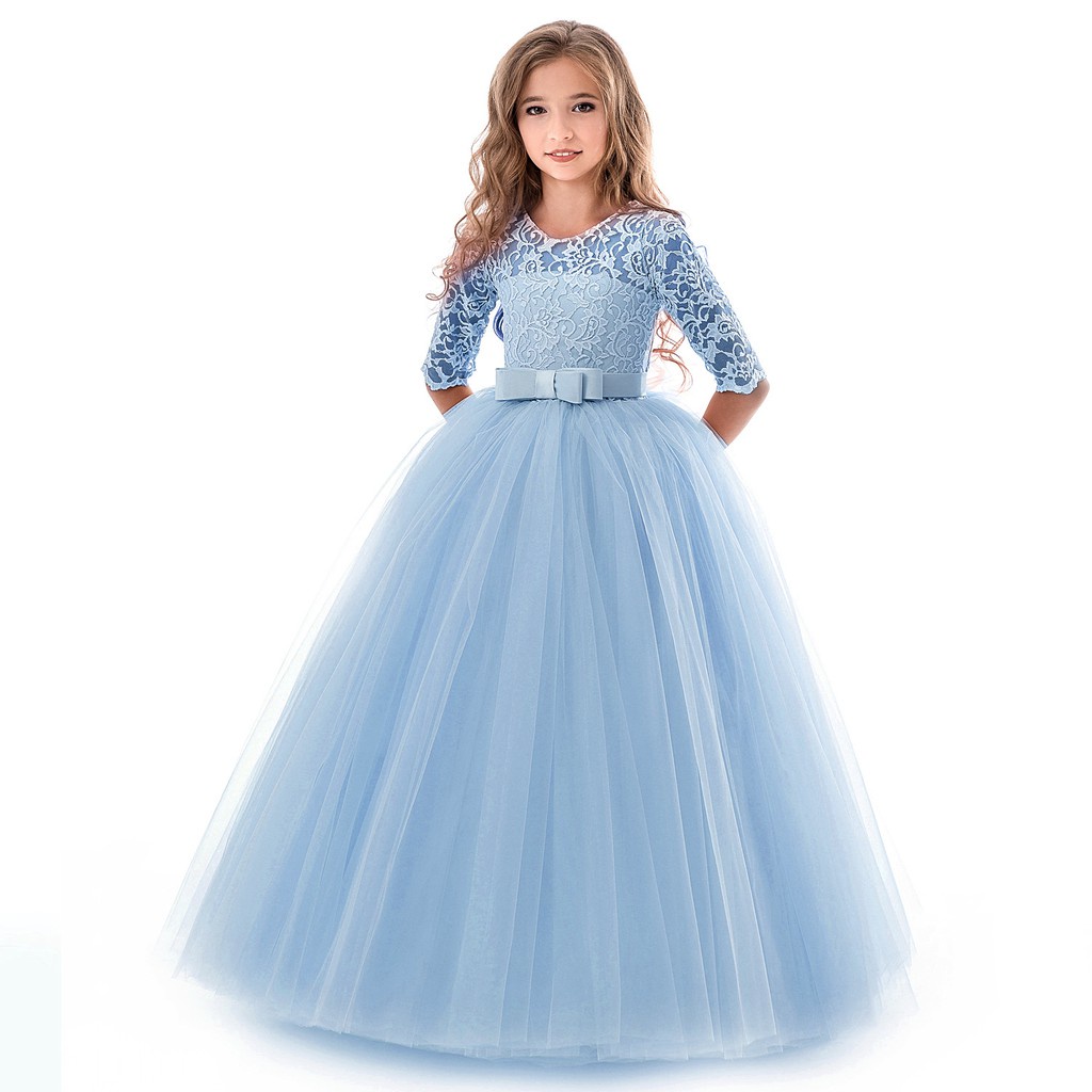 Flower Girl Dresses Pernikahan Tulle Panjang Putri Fancy Anak Gaun Formal Gaun Bayi Anak-anak
