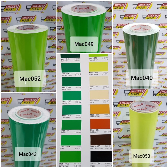 Sticker Mactac Green Hijau utk stiker mobil alt. Oracal murah
