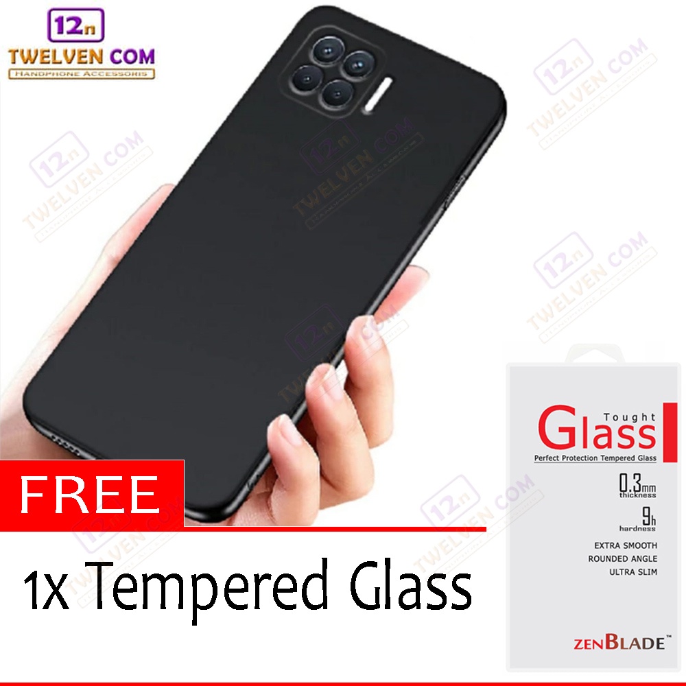 [FLASH SALE] Case Slim Matte Softcase Oppo Reno 4F - Free Tempered Glass