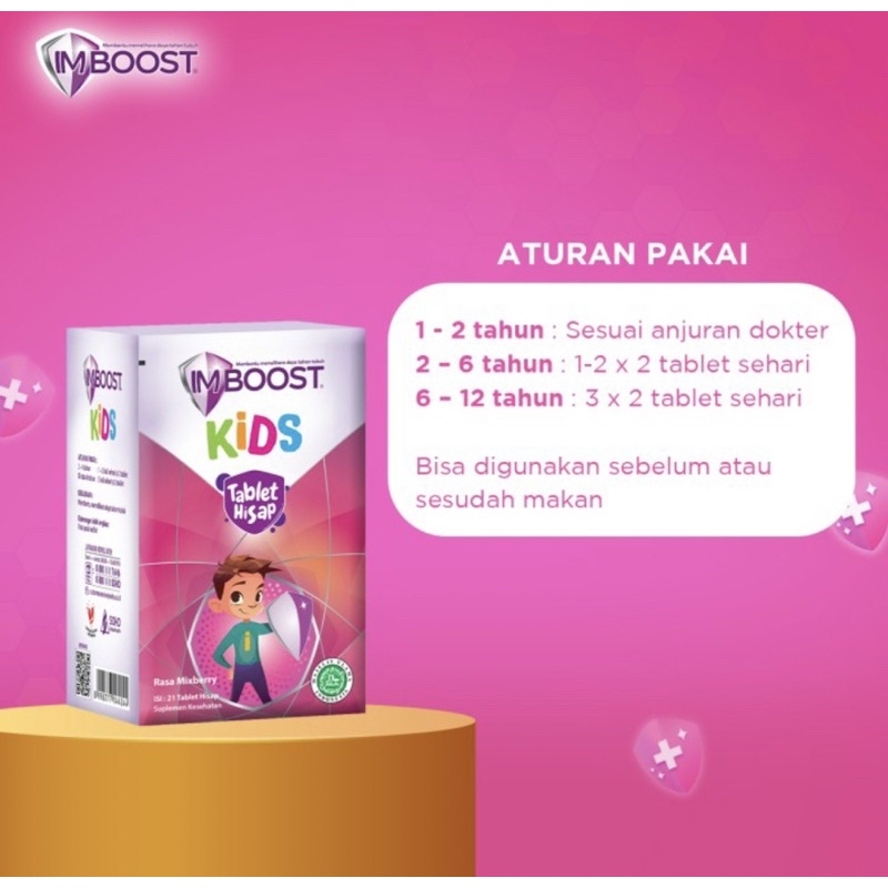 Imboost kids 21 tablet ( tablet hisap daya tahan tubuh anak )