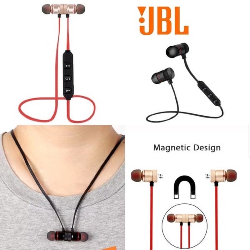 Headset Bluetooth Sport Magnetic JBL Earphone Wireless Sound Stereo Magnetic