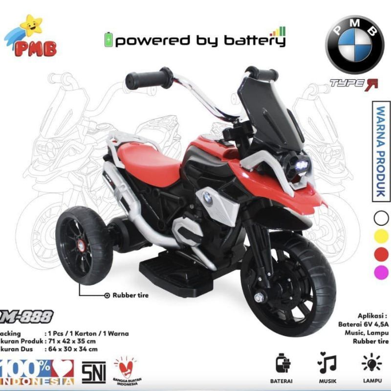 SEPEDA MOTOR ANAK PMB M-888 BATERAI DAN M-888A GOWES