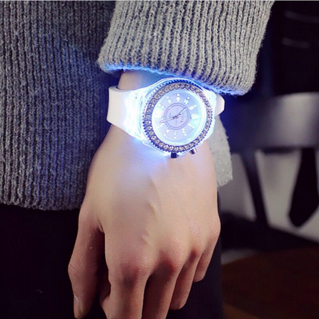 BS202 Jam Tangan Unisex Geneva Dengan Lampu LED (DI JAMIN HIDUP)