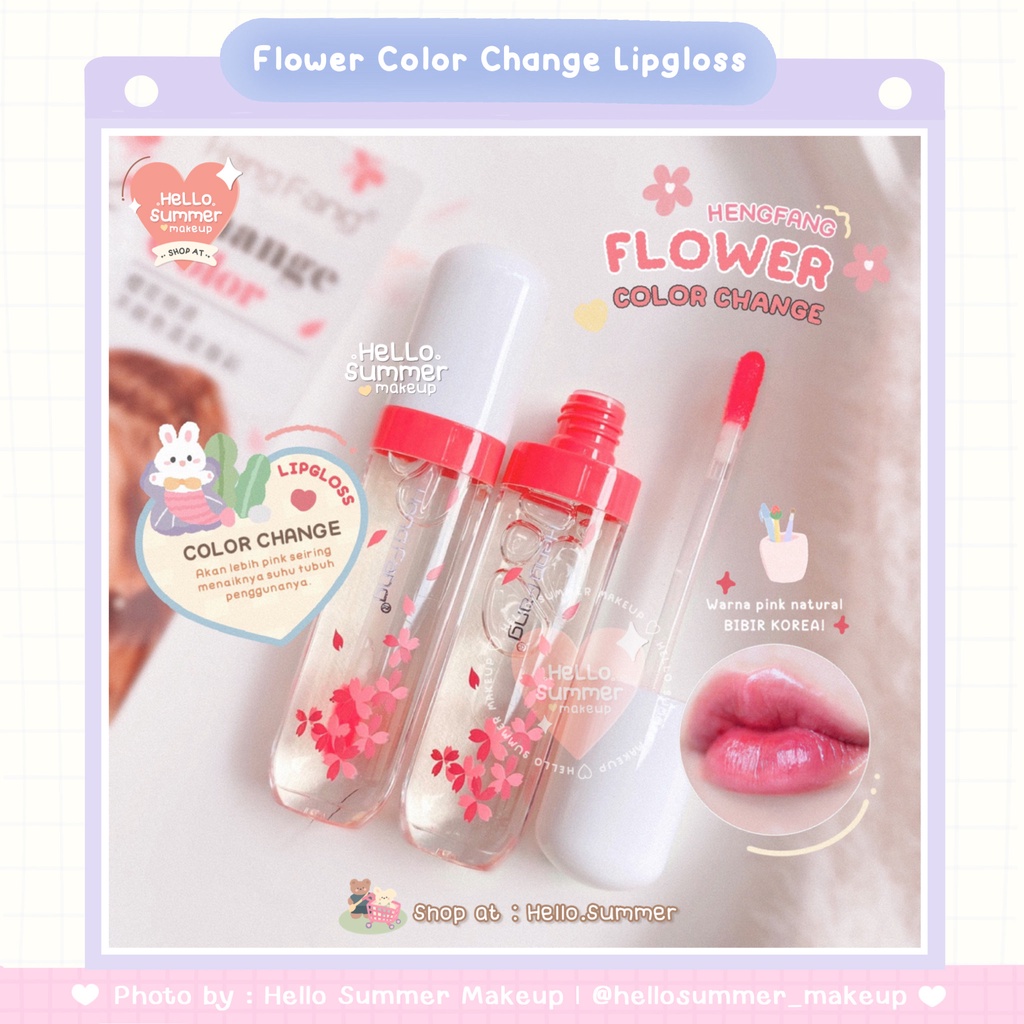 𝐋𝐈𝐏𝐆𝐋𝐎𝐒𝐒 - Hengfang Flower Magic Lip Color Change Moisturaizing Lip Care Korean Lip 7ml