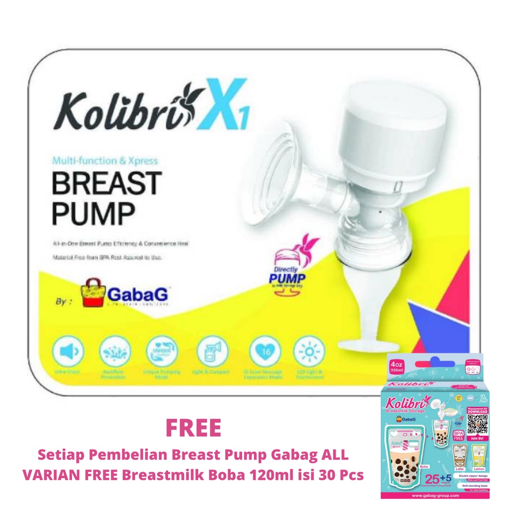 Gabag Breast Pump Kolibri X1 Electric Pompa Asi Elektrik