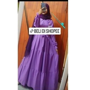 gamis premium warna ungu lilac gamis ungu terong