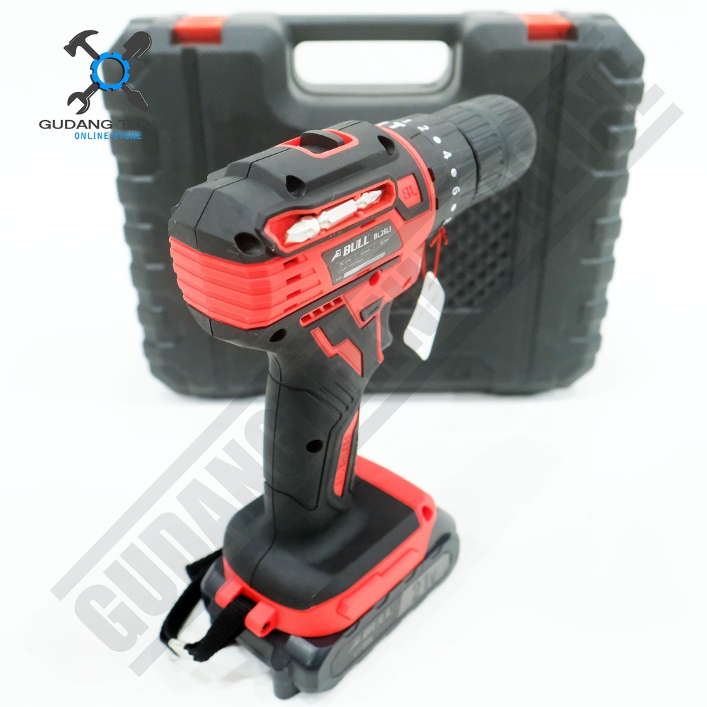 Mesin Bor Beton BATERAI BULL BL26LI / CORDLESS Impact Drill BULL BL-26LI