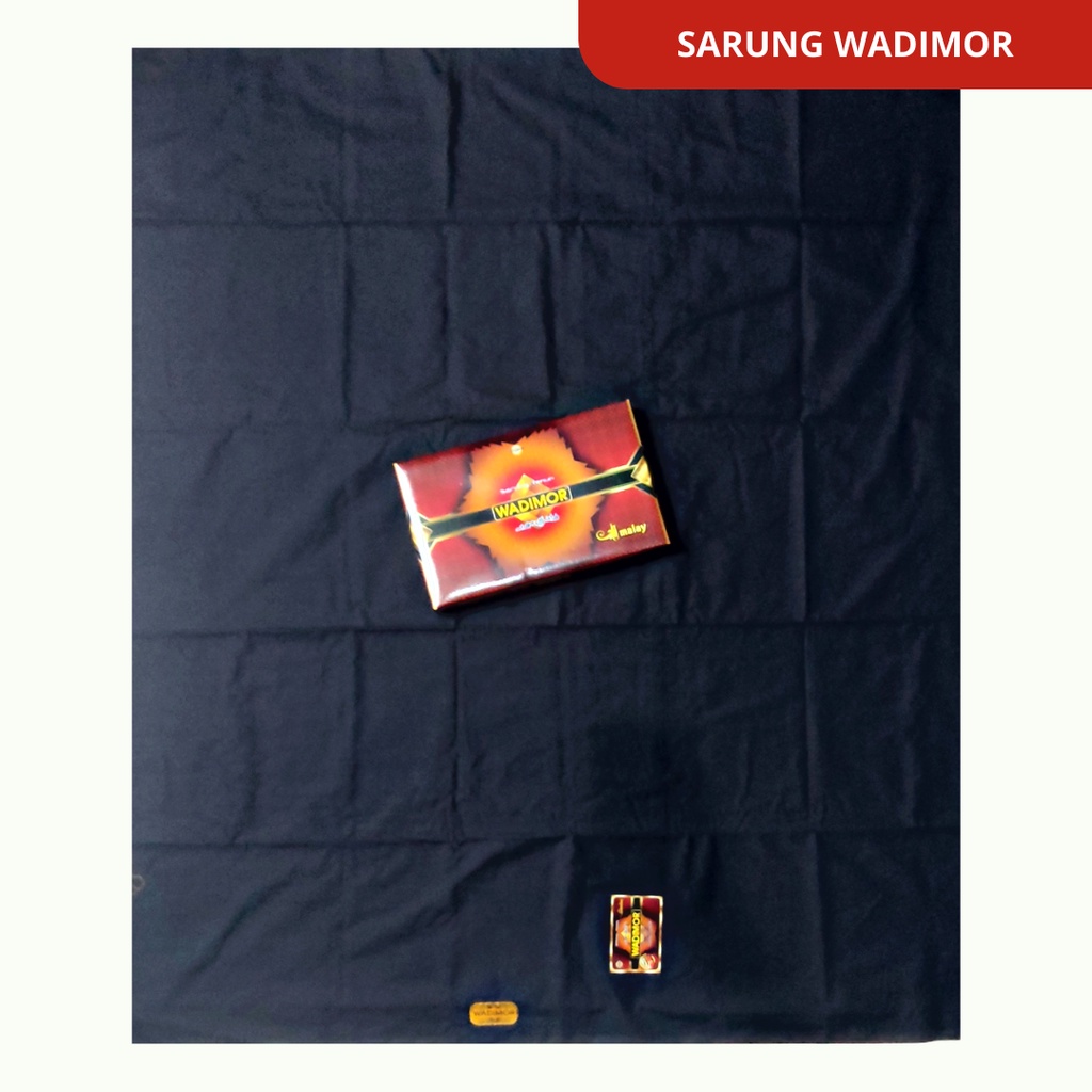 Sarung Wadimor Pria muslim Polos Hitam Putih Bergaris Tanpa Garis Warna