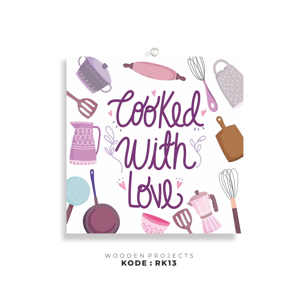 Wooden Projects Hiasan dinding pajangan dapur unik shabbychic lucu - RK13-1