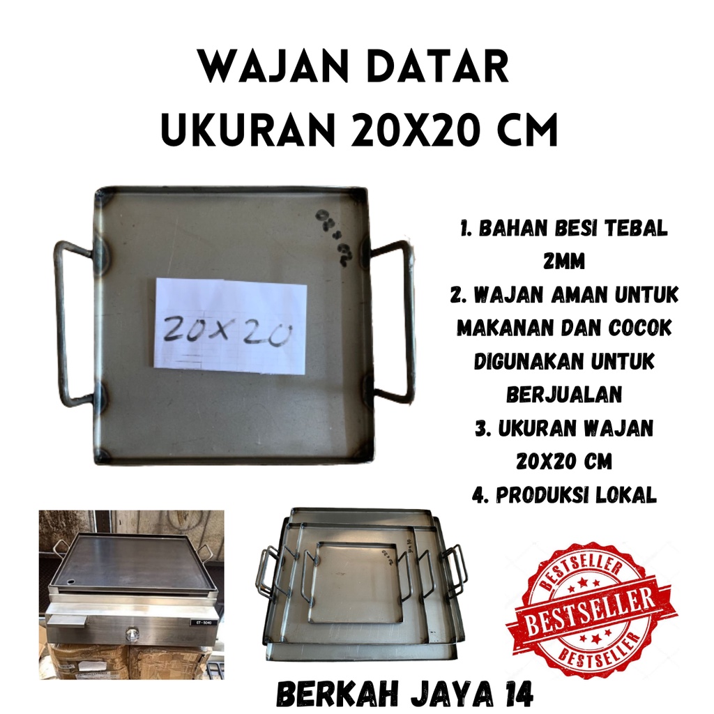 WAJAN DATAR 20X20 CM KUALI UNIVERSAL SERBAGUNA ALAT MEMASAK ANTI KARAT PENGGORENGAN TEFLON PANGGANG HARGA TERMURAH ANTI LENGKET BAHAN BESI PLAT TEBAL LAPIS ECOLON AMAN UNTUK MAKANAN BARANG BERKUALITAS PROMO DISKON TERLARIS