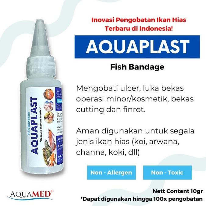 Obat Ikan Koi Luka Borok Ulcer Hikui Finrot Aquaplast Fish Bandage