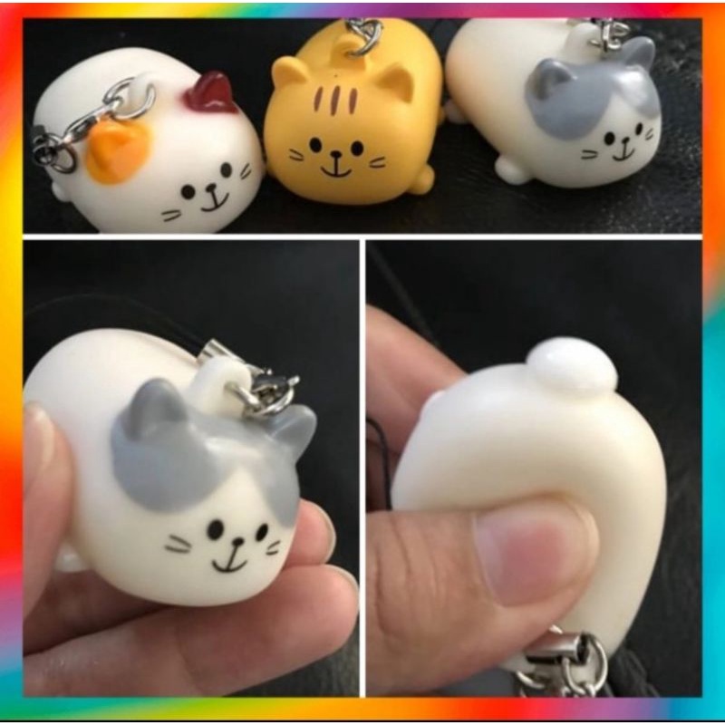 Cute cat squeeze pup/stress relieved toys/keychain